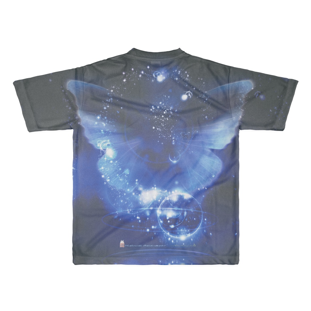 フルグラフィックT-L-眠る猫-魔法の軌跡と透ける蝶