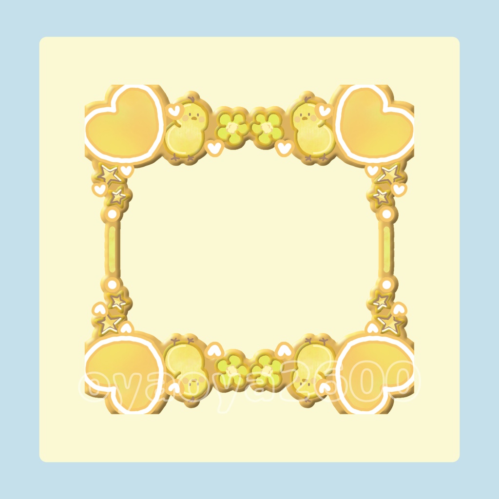 【推し活】手描きぷっくり正方形フレーム素材 (一部無料配布)
