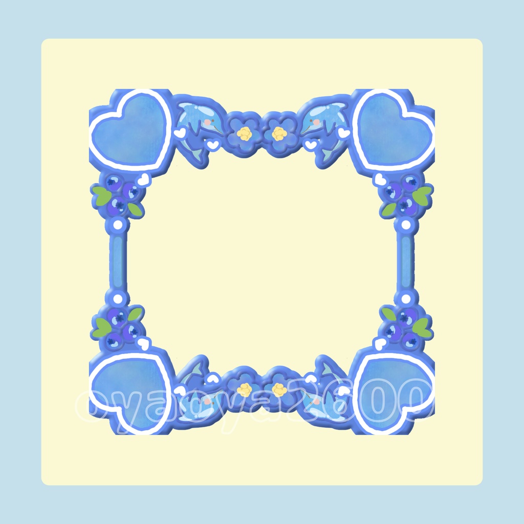 【推し活】手描きぷっくり正方形フレーム素材 (一部無料配布)