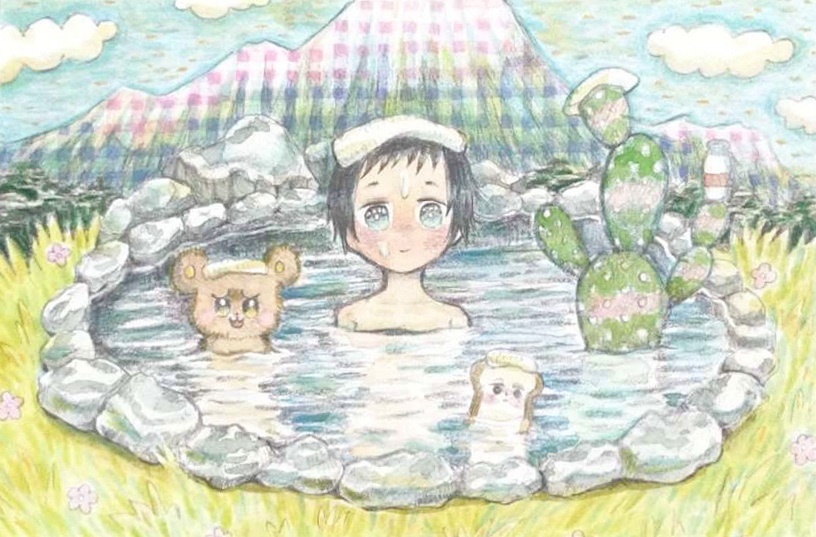 原画「いい湯だなぁ」