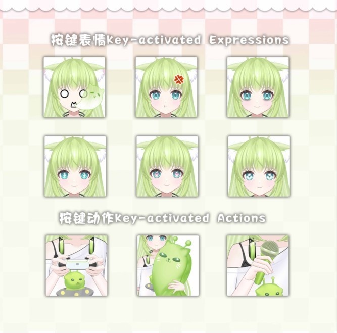 【無料Live2D Model/live2dモデル】 Alien Cat | Gnarpy | VTuber | 17+ Button |VB |Multi-Expressions | Full Action Pack