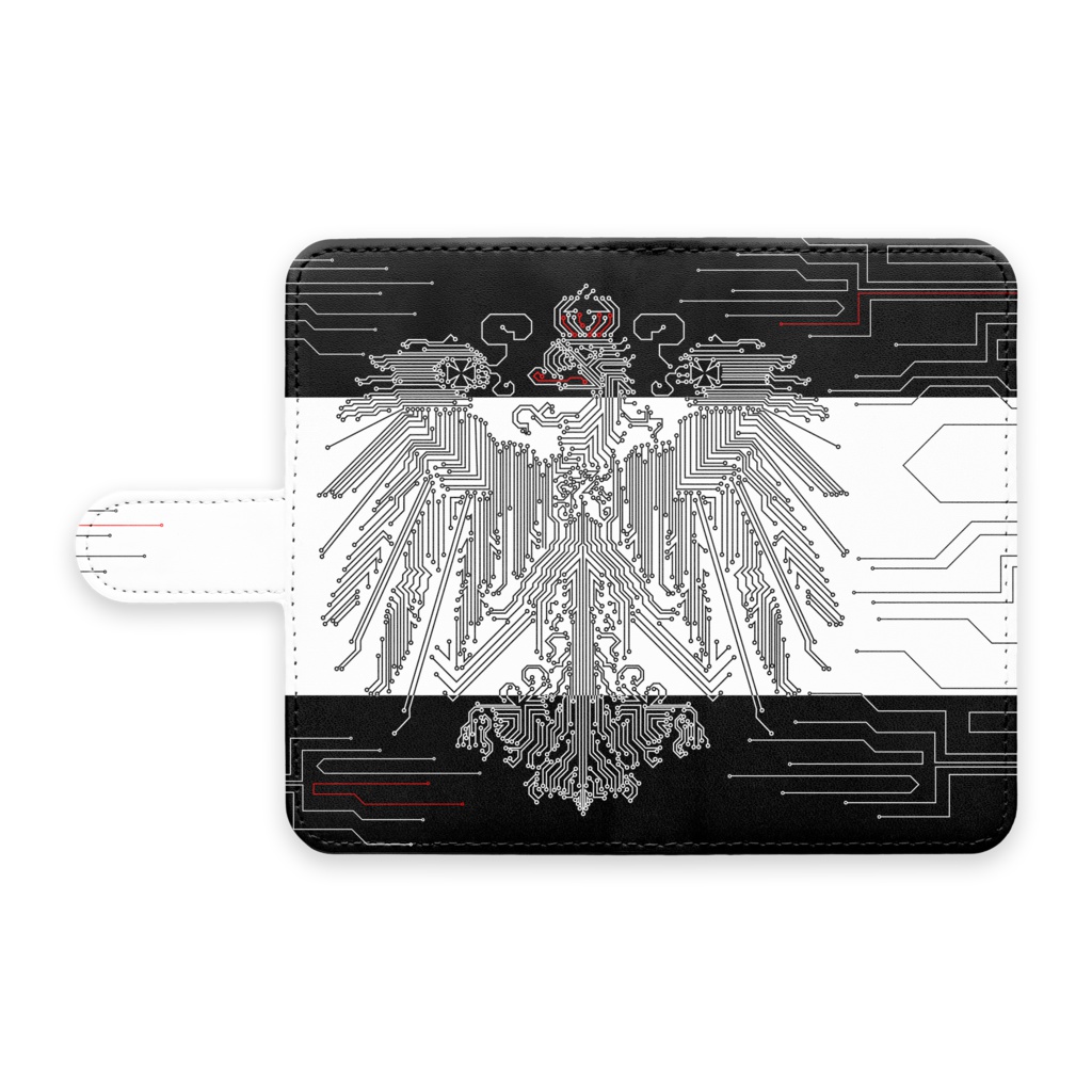 プロイセン　androidケース　黒×白