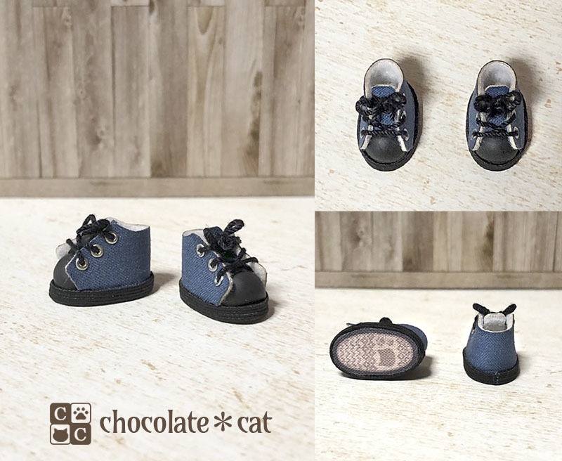 磁石入りスニーカー(ブラック地) ねんどろいどどーるサイズ