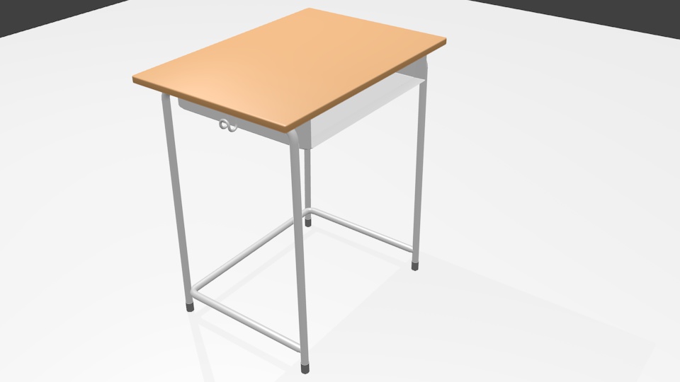 【3Dモデル】学校机と椅子
