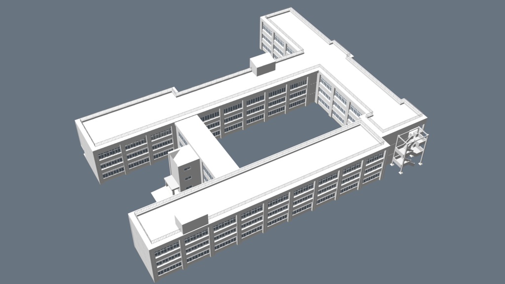 【3Dモデル】それっぽい3D校舎