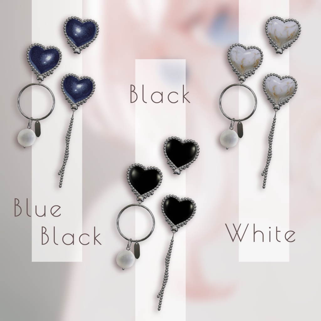 【無料あり】大振りハートピアス - heart earring【VRChat向け】