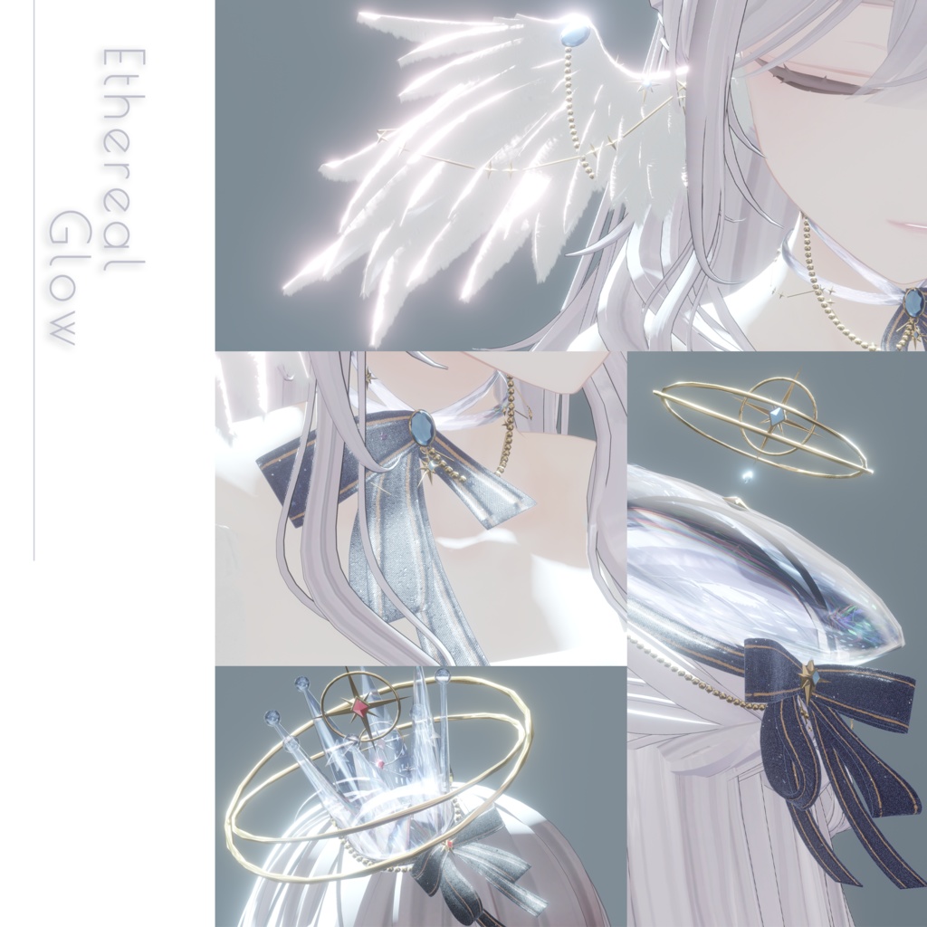 【動く】Ethereal Glow - 天使アクセサリーセット【VRChat向け】