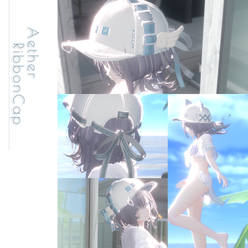 【thx3000followers】Aether Ribbon Cap - リボンキャップ【VRChat向け】
