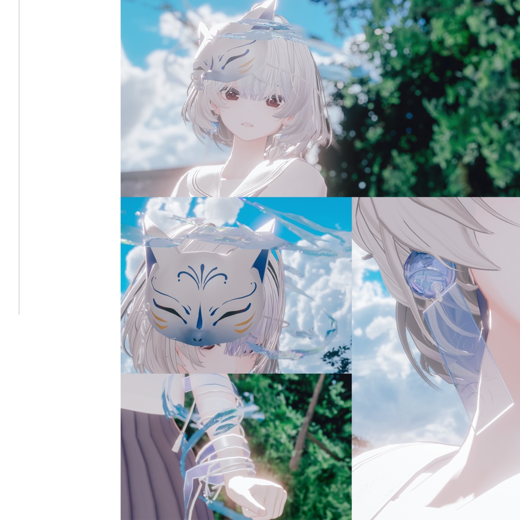 【動く】狐面幻燈 - 夏夜イメージアイテムセット【VRChat向け】