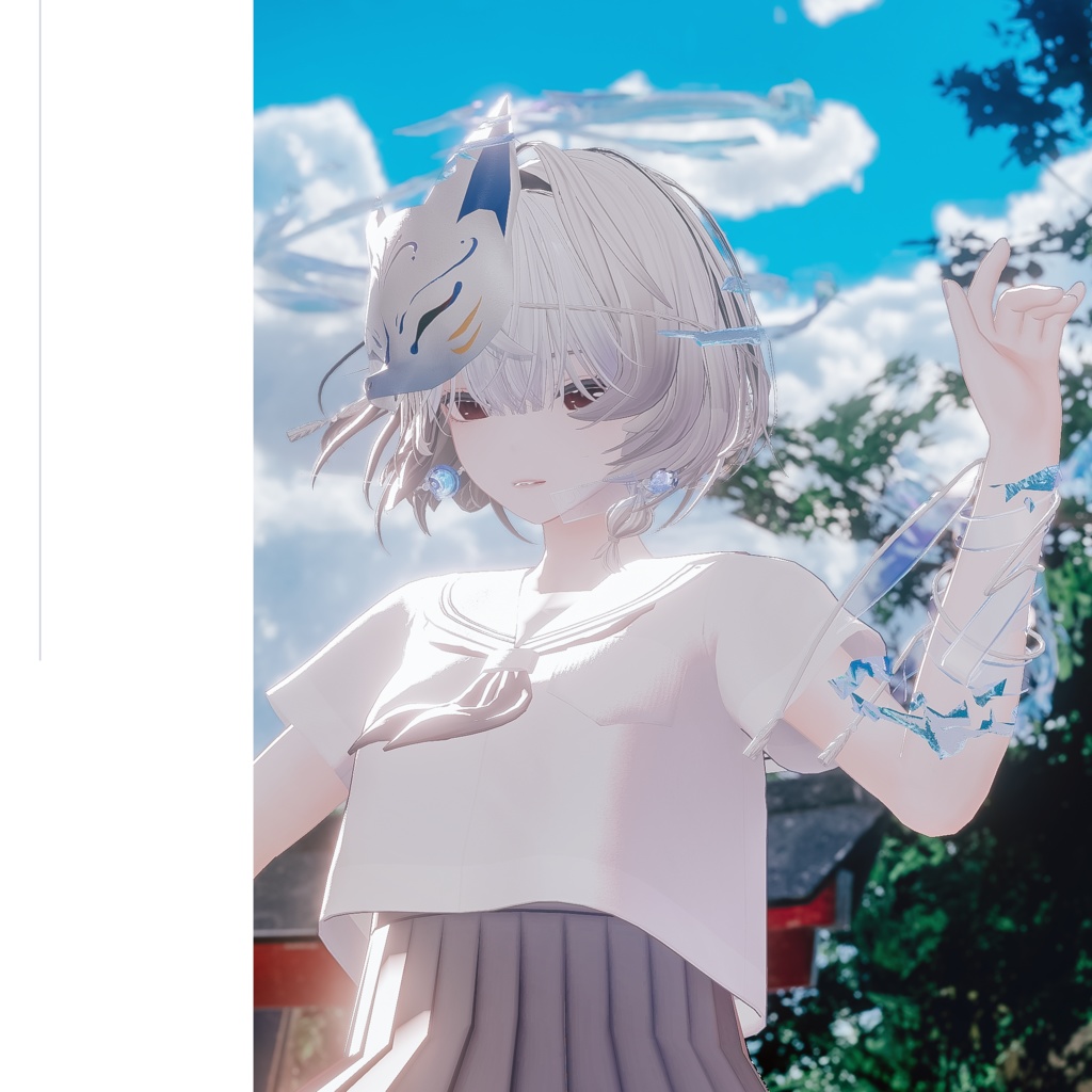 【動く】狐面幻燈 - 夏夜イメージアイテムセット【VRChat向け】