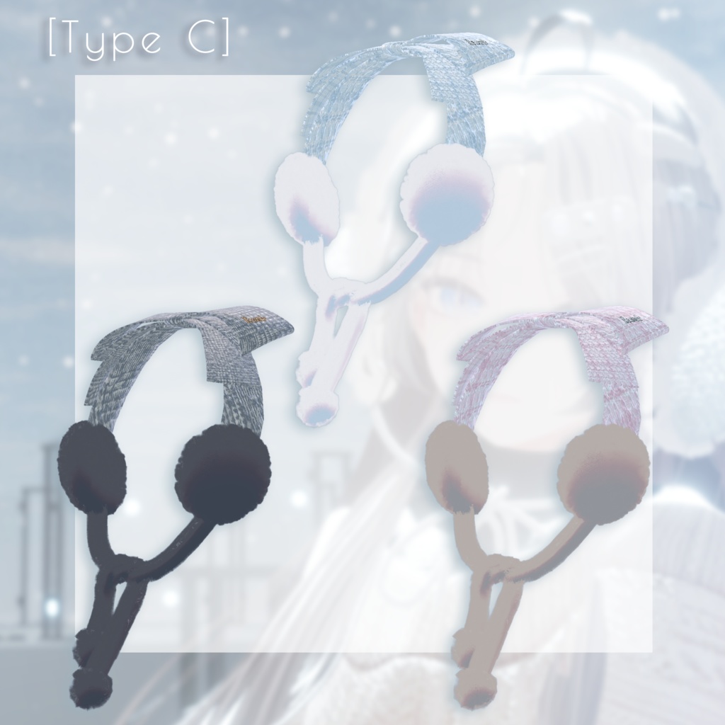 【thx8000followers】Mellow Bow Earmuffs - リボンイヤーマフ【VRChat向け】