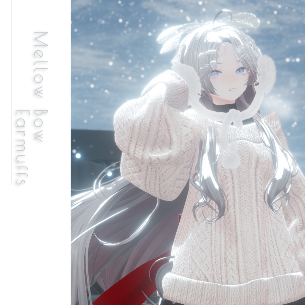【thx8000followers】Mellow Bow Earmuffs - リボンイヤーマフ【VRChat向け】