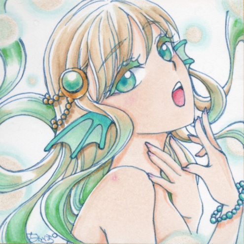 【豆色紙】チョコミントマーメイド