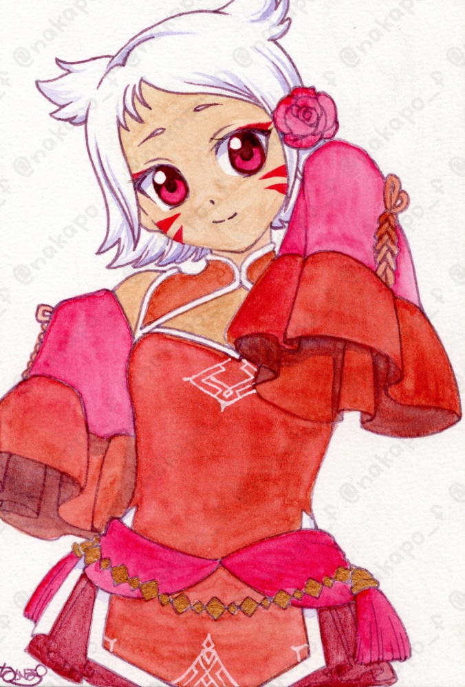 透明水彩イラスト原画・ポストカードサイズ【パチンコパチスロ二次創作】