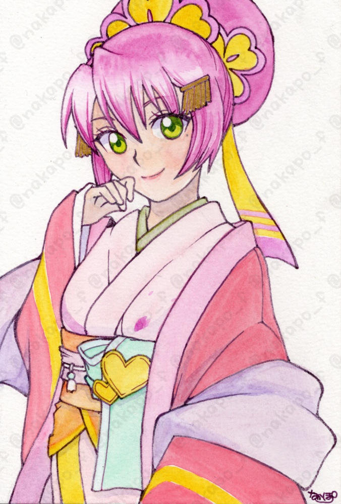 透明水彩イラスト原画・ポストカードサイズ【パチンコパチスロ二次創作】