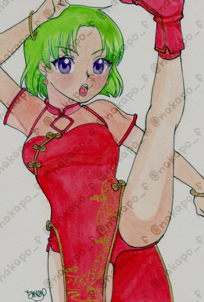 透明水彩イラスト原画・ポストカードサイズ【パチンコパチスロ二次創作】