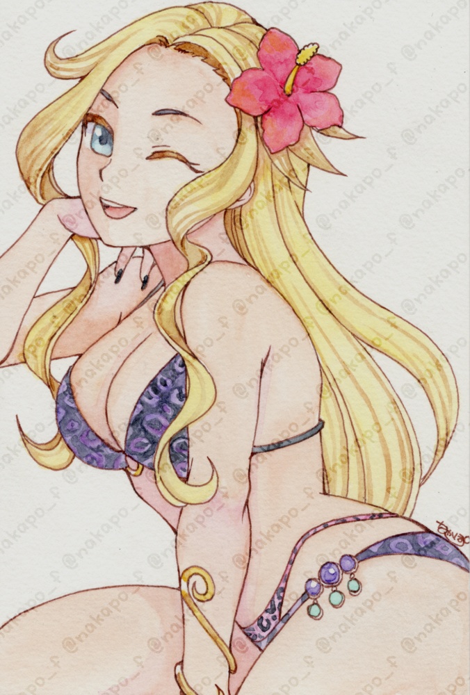 透明水彩イラスト原画・ポストカードサイズ【パチンコパチスロ二次創作】