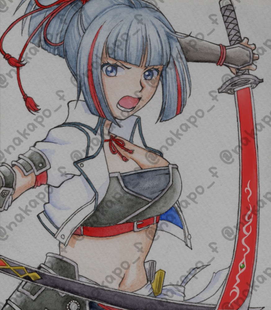 透明水彩イラスト色紙・寸松庵サイズ【パチンコパチスロ二次創作】