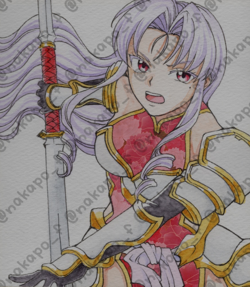 透明水彩イラスト色紙・寸松庵サイズ【パチンコパチスロ二次創作】