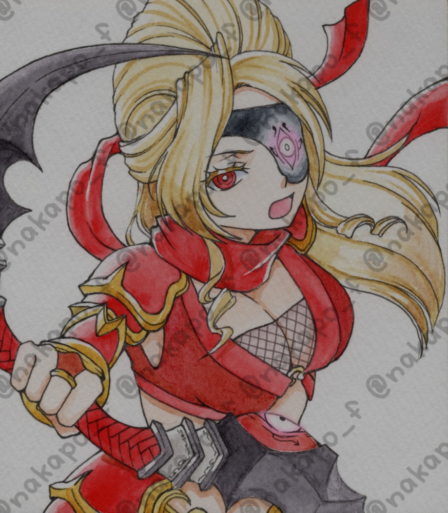 透明水彩イラスト色紙・寸松庵サイズ【パチンコパチスロ二次創作】