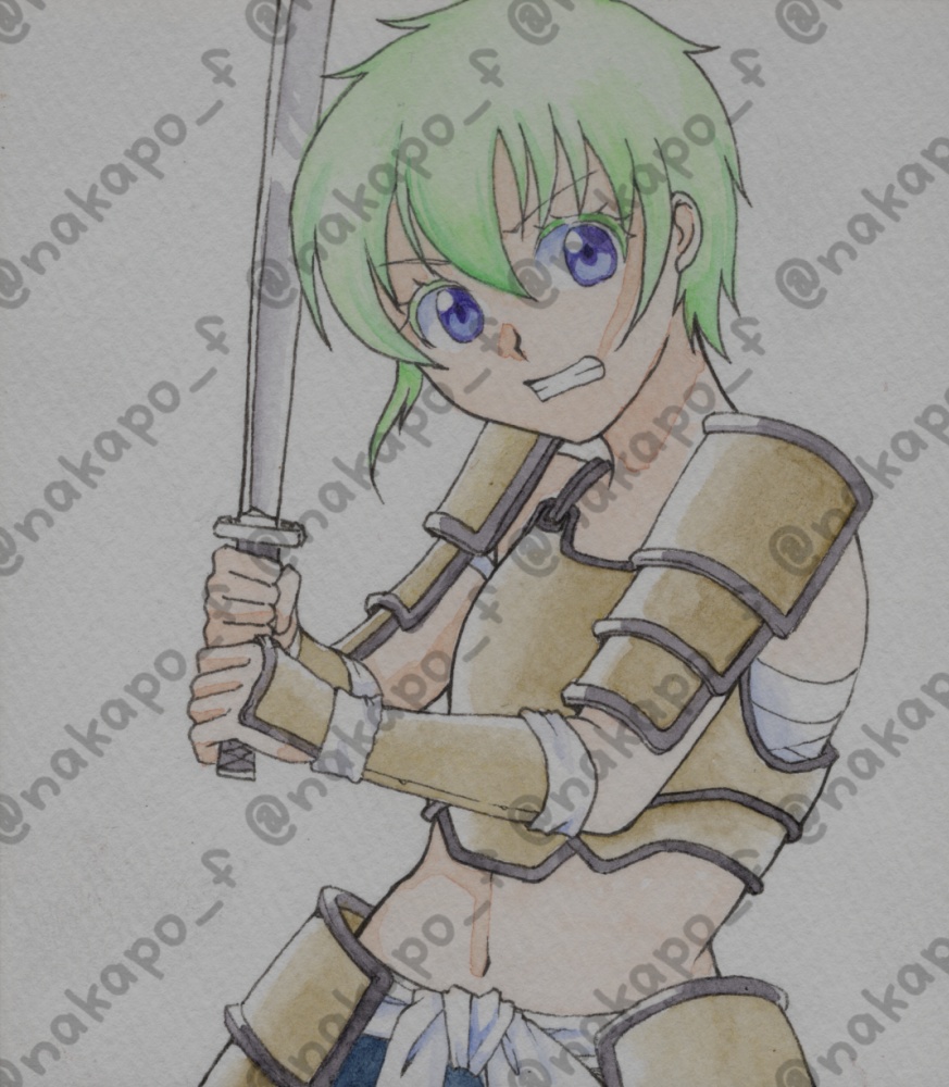 透明水彩イラスト色紙・寸松庵サイズ【パチンコパチスロ二次創作】