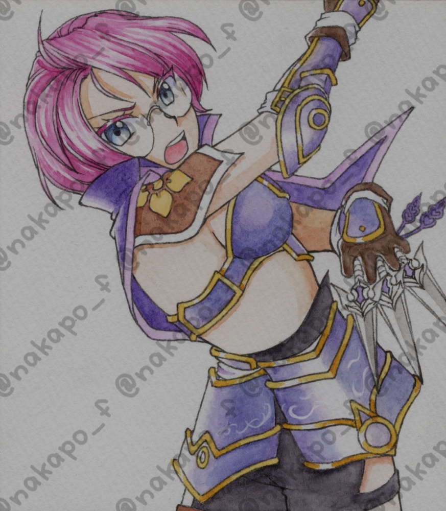 透明水彩イラスト色紙・寸松庵サイズ【パチンコパチスロ二次創作】