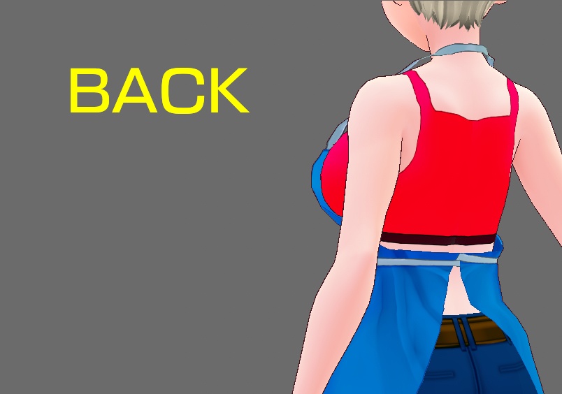 【試着あり】vroid用マリン風エプロン+インナー、ショートパンツ