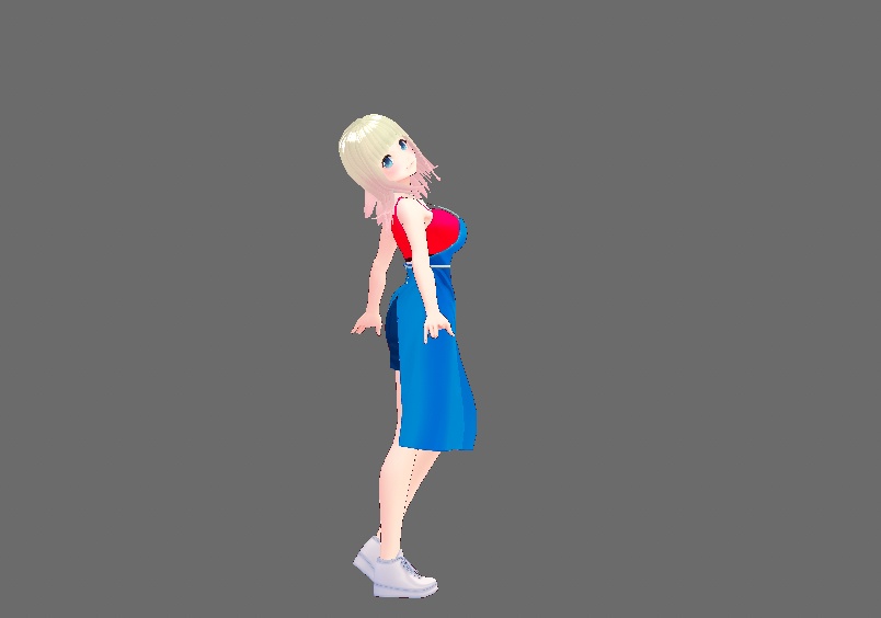 【試着あり】vroid用マリン風エプロン+インナー、ショートパンツ