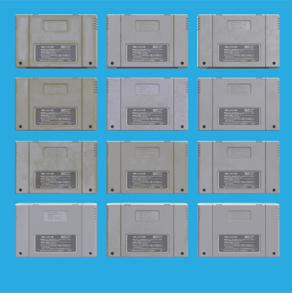 【3Dモデル】ゲームカセット【game cassette/Video Game Cartridge/スーパーファミコン/SNES】