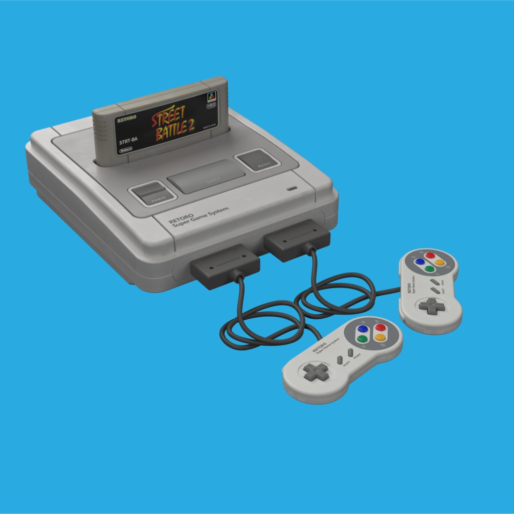 【3Dモデル】ゲームカセット【game cassette/Video Game Cartridge/スーパーファミコン/SNES】