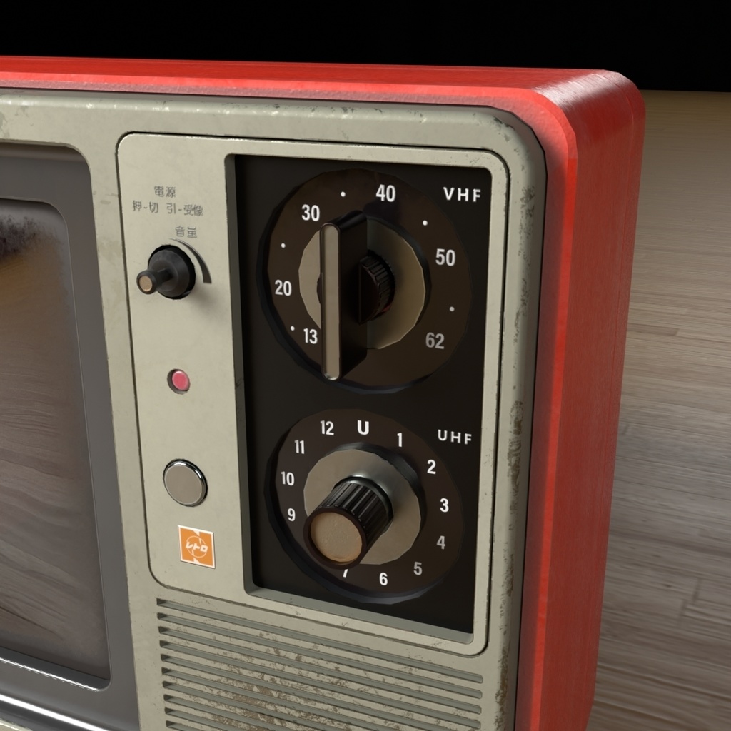 【3D小道具】レトロブラウン管テレビ(CRT)|VRChat向けプロップ|PBR