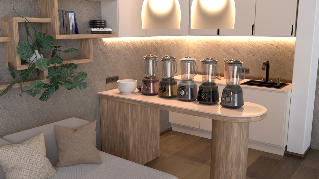 【3Dモデル】キッチン ミキサー・ブレンダー【5色展開・4079ポリゴン】