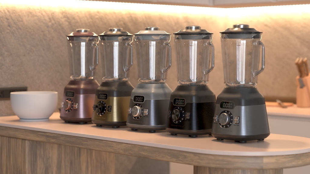 【3Dモデル】キッチン ミキサー・ブレンダー【5色展開・4079ポリゴン】