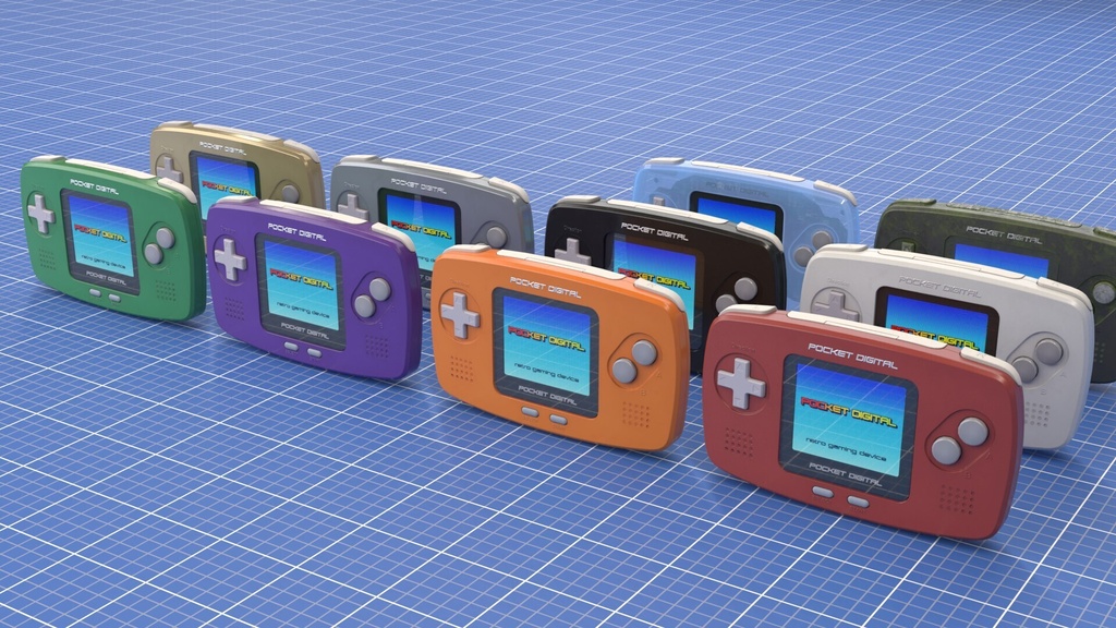 【3Dモデル】ゲーム機【10色入り/ゲームボーイ/blender/ローポリ】