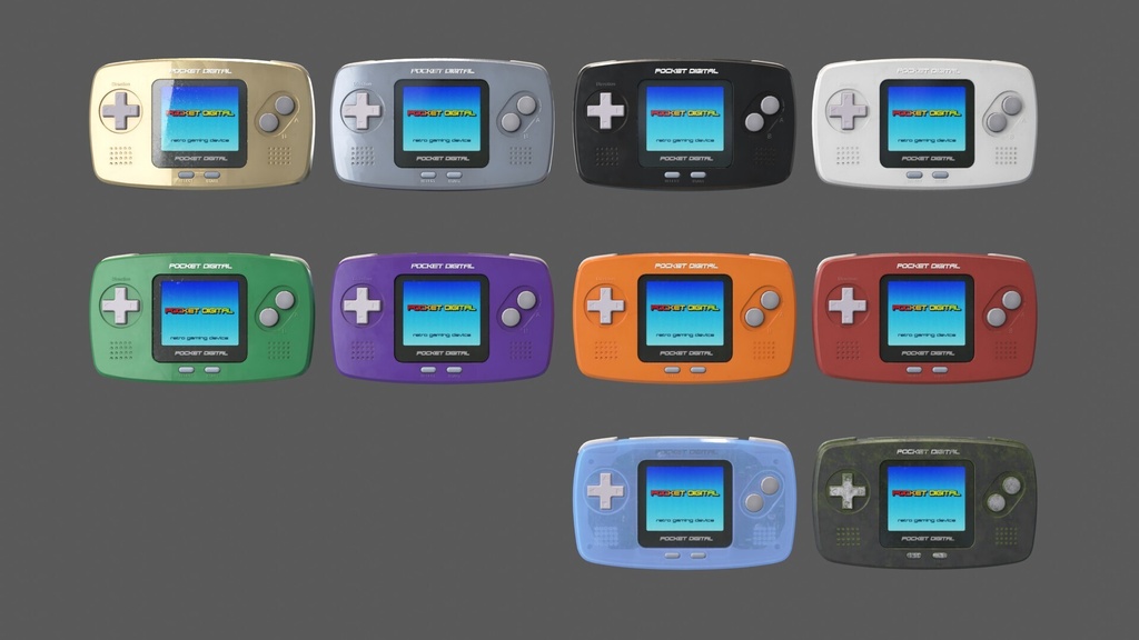 【3Dモデル】ゲーム機【10色入り/ゲームボーイ/blender/ローポリ】