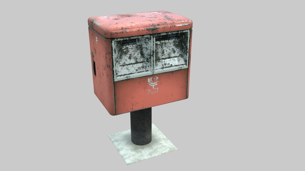 【3Dモデル】郵便ポスト【3カラー展開】