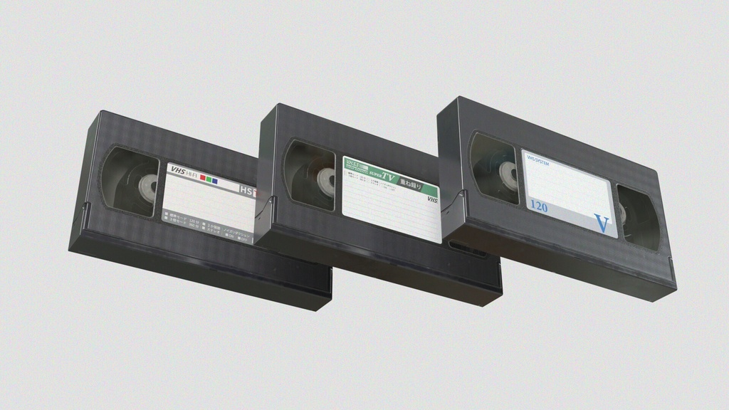 【3Dモデル】VHSテープ【ビデオテープ/レトロ家電】