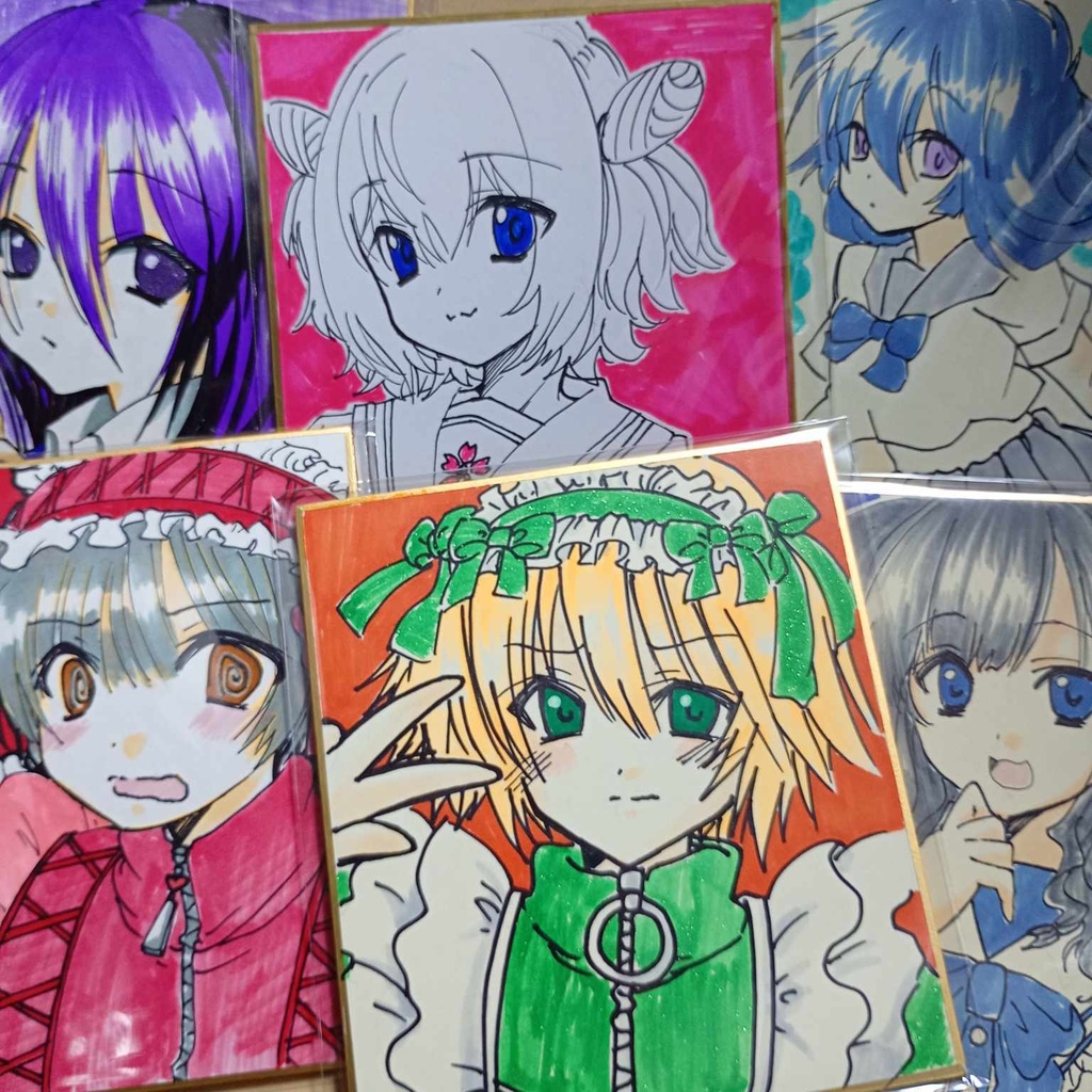 一次創作 手描き色紙【ランダム】
