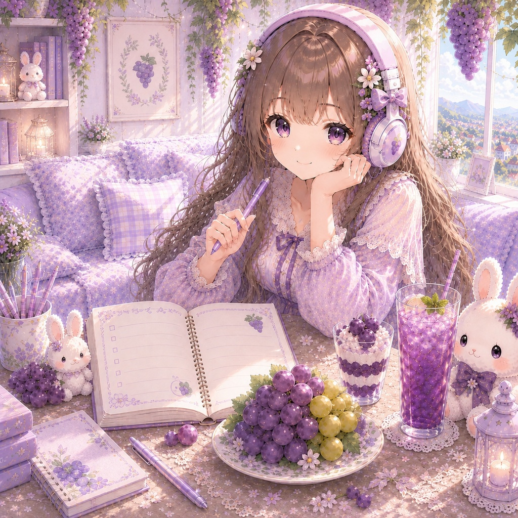 【無料フリーBGM】Grape Study Time｜Mochi Lofi