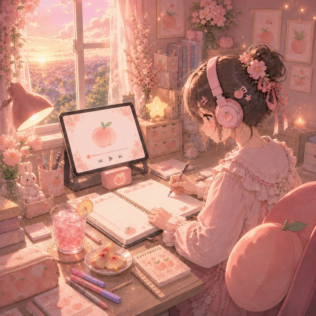 【無料フリーBGM】Peach Study Time｜Mochi Lofi