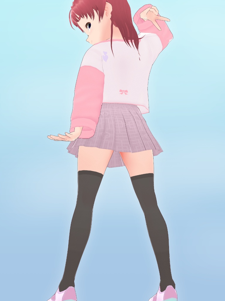 長袖ショートルーズシャツ (Long-sleeved cropped loose shirt)