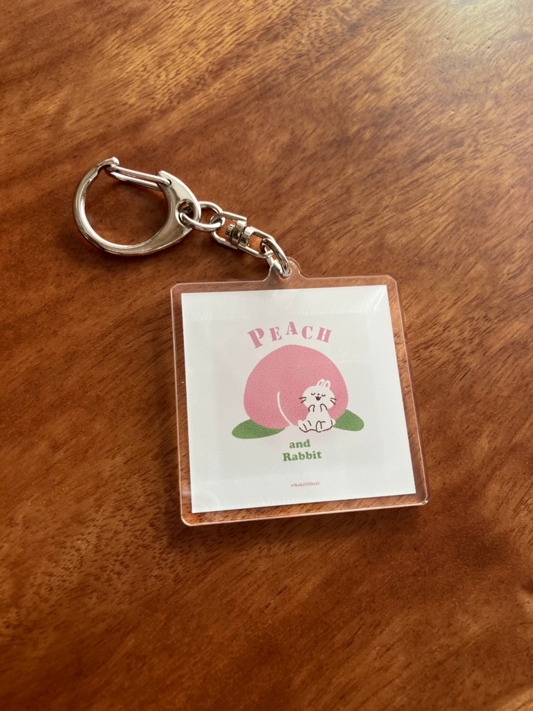 アクリルキーホルダー_ももとうさぎ