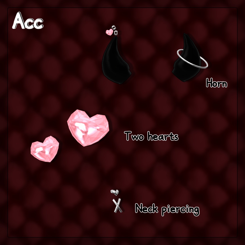 【7 Avatars】Love♡Monster Eye texture+acc🩶