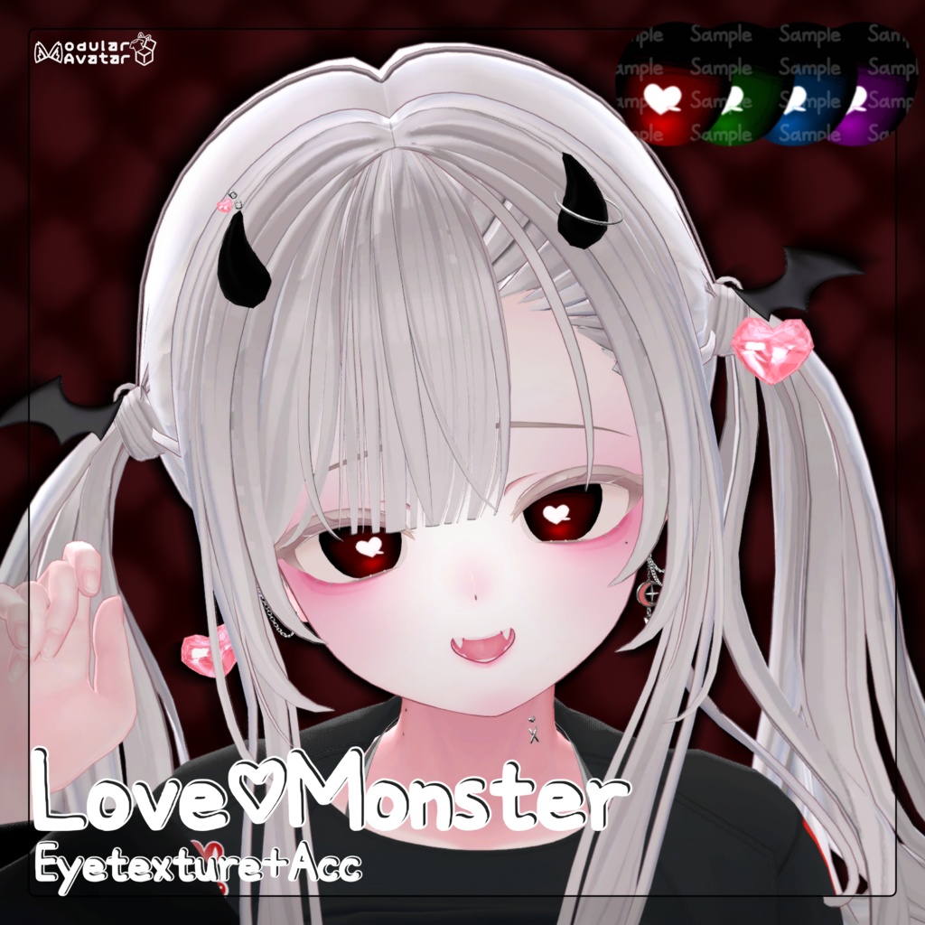 【7 Avatars】Love♡Monster Eye texture+acc🩶