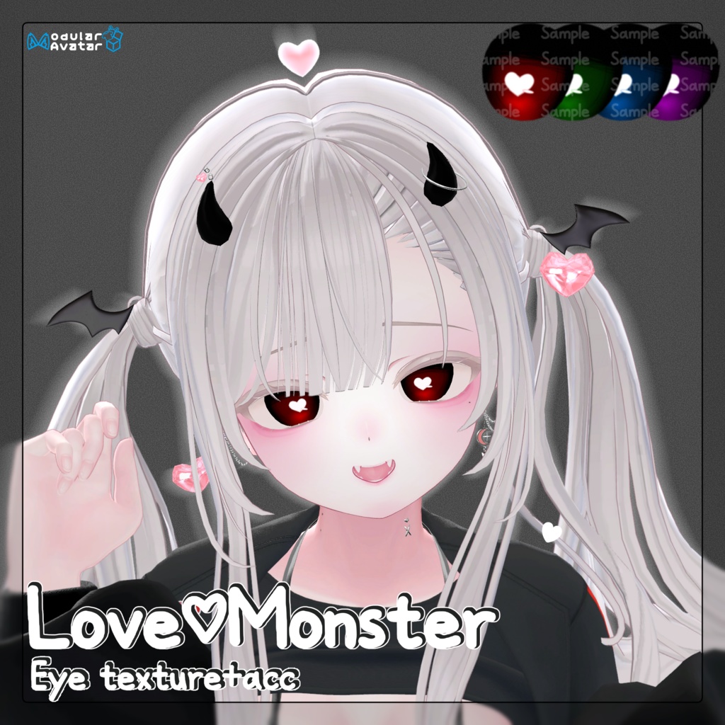 【5 Avatars】Love♡Monster Eye texture+acc🖤