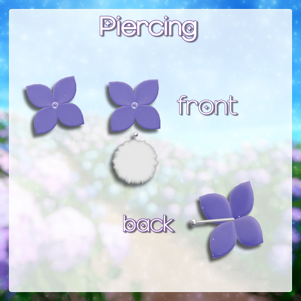 ❤️🔥SALE!!❤️🔥【15 Avatars】Hydrangea Aroma Piercing+Cuffs