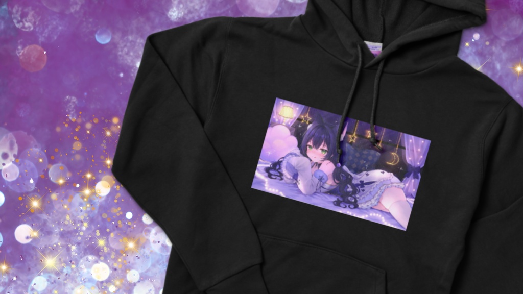 緋ノ咲こま_パーカーブラック