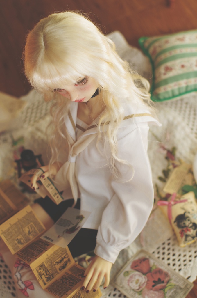 『命運絲線』 モヘア ウィッグ ライトゴールド 1/3 BJD SD DD 厳選アンゴラウール製 ドール ドール用