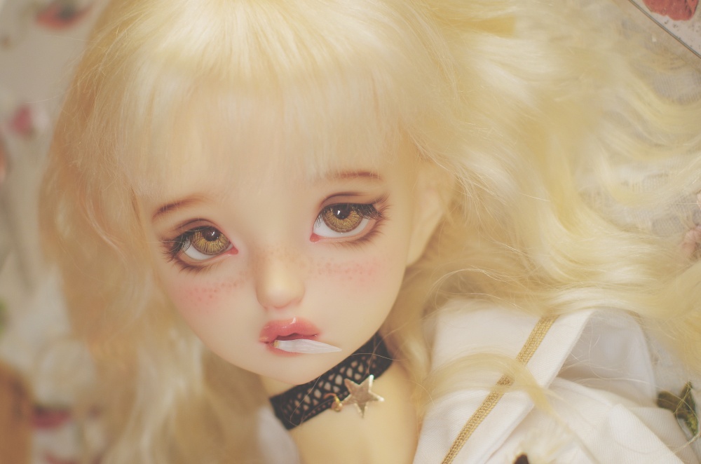 『命運絲線』 モヘア ウィッグ ライトゴールド 1/3 BJD SD DD 厳選アンゴラウール製 ドール ドール用