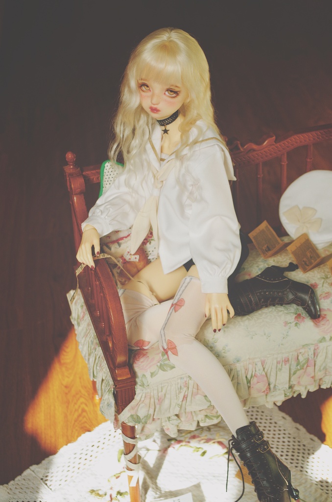 『命運絲線』 モヘア ウィッグ ライトゴールド 1/3 BJD SD DD 厳選アンゴラウール製 ドール ドール用